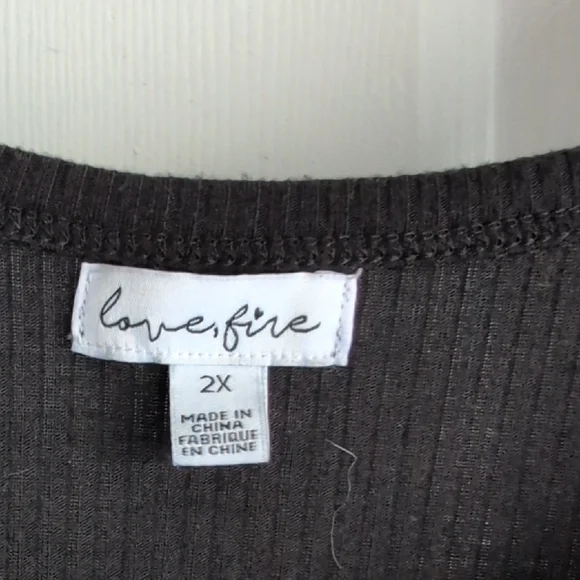 love, Fire Black Tank Top with Side Ties - Picture 2 of 2